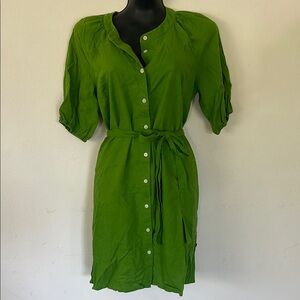Nautica Vibrant Green Belted Dress